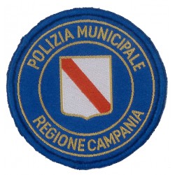 Sicur.an Scudetto circolare regione campania in alta definizione di colore blu polizia municipale